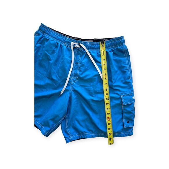 Speedo Shorts Men XXL Blue Swim Trunks; 2 Pockets + 2 Cargo Pockets - Picture 2 of 5